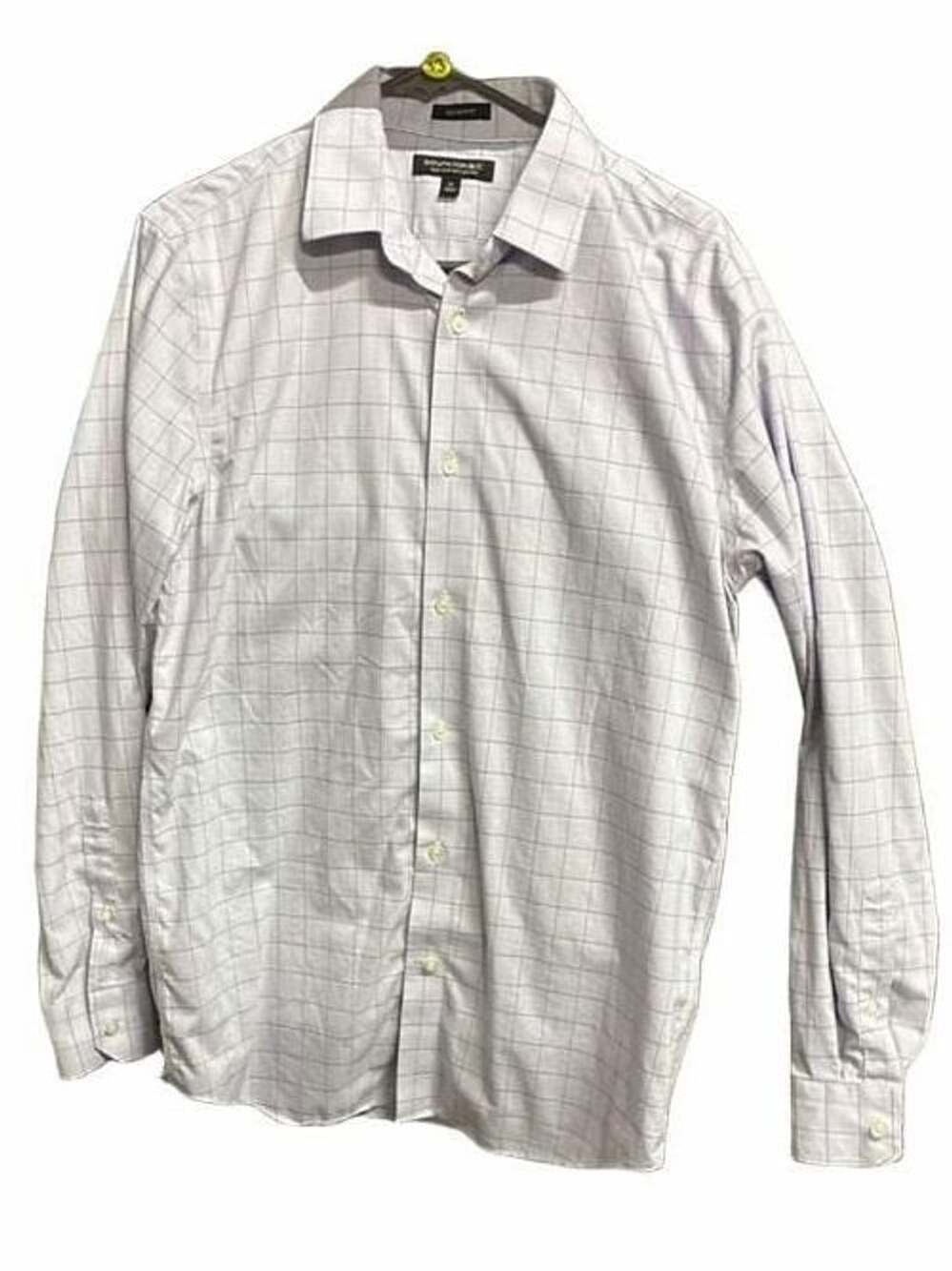 Banana Republic Dress Shirt Size M Purple Plaid Cotton